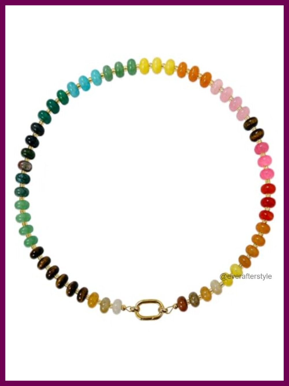 Handmade Natural Stone Beaded Choker Necklace Boho Beach Jewelry